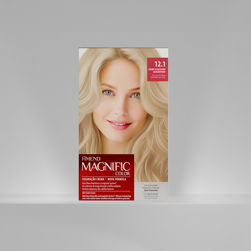 Kit Coloração Amend Magnific Color 12.1 Louro Claríssimo Acinzentado